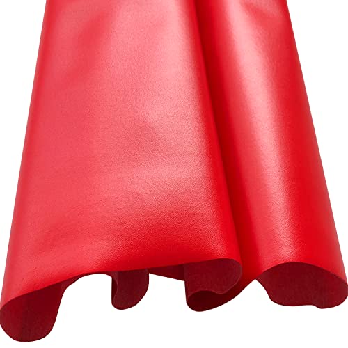 Large Soft Vinyl Upholstery Leather Fabric 1 Yard 56.3x36inch, 0.8mm Thick Texture Faux Leather Sheets, for Upholstery Crafts, Sofa, Car Seat, Handbag, Earrings, Hair Bows, DIY Crafts (Red)