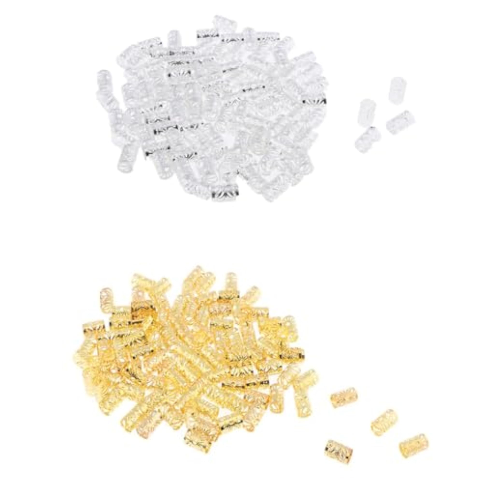 4x100pcs Aluminum Dreadlock Beads Cuff for DIY Hairstyle