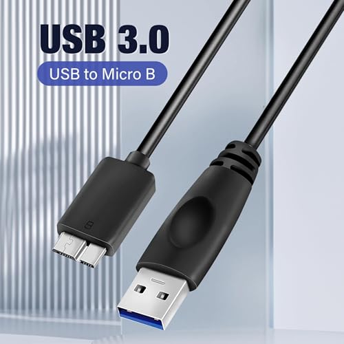 Image of Storite 20cm USB 3.0 A to Micro B Cable for External Hard Drive - Data Transfer Speed Upto 5Gbps - 1 Pack