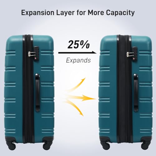 3 Hardside Luggage, Carry On Luggage With 3-Digit TSA Lock, Zipper Compartment, Side Handles, 360° Spinner Wheels, Expandable Luggage Set, 20/24/28 Inch2