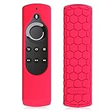 Fintie Silicone Case for All-New Fire TV 4K / 2nd Gen Fire TV Stick Voice Remote, Compatible with Amazon Echo / Echo Dot Alexa Voice Remote - Honey Comb Series [Anti Slip] Shock Proof Cover, Magenta