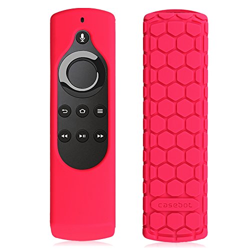 Fintie Silicone Case for Fire TV 4K / 2nd Gen Fire TV Stick / Fire TV Cube Voice Remote, Compatible with Echo / Echo Dot Alexa Voice Remote - Honey Comb Series [Anti Slip] Shock Proof Cover, Magenta