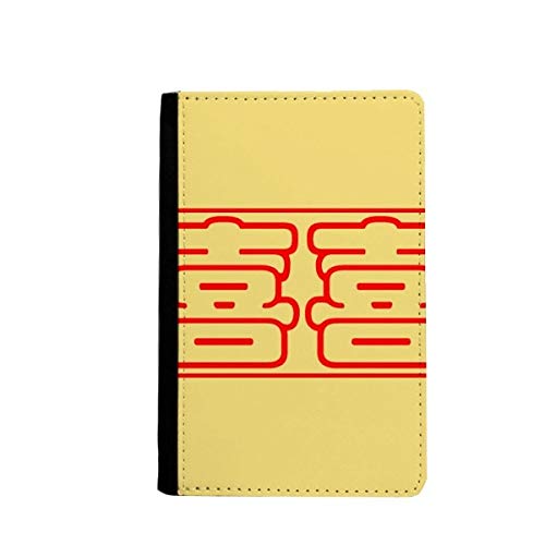 Étui portefeuille voyage passeport Xi avec lettrage chinois multicolore classique 3.7x5.8 pouces