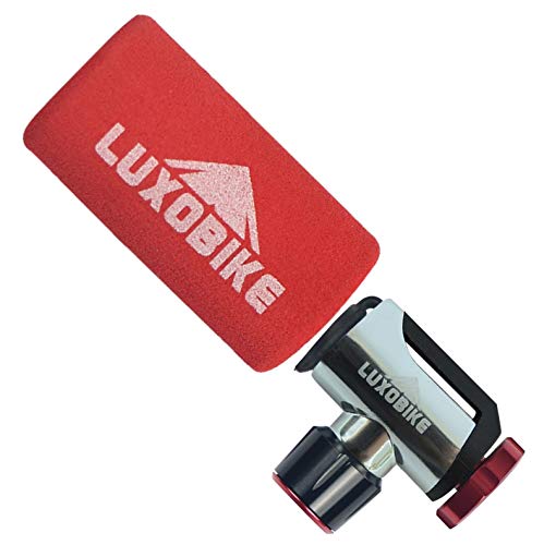LuxoBike CO2 Inflator Bike Pump - Quick & Easy - Presta and Schrader Valve Compatible - Bicycle Tire Pump for Road and Mountain Bikes - Insulated Sleeve - No C02 Cartridges Included