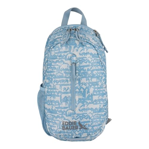 Eddie Bauer Stowaway - Borsa a tracolla ripiegabile | Viaggio | Outdoor | Leggero | Compatto | Nylon Ripstop, Blu Fog-10L