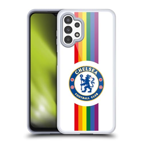 Funda Chelsea FC para Samsung Galaxy A13 de gel suave con cresta blanca vertical