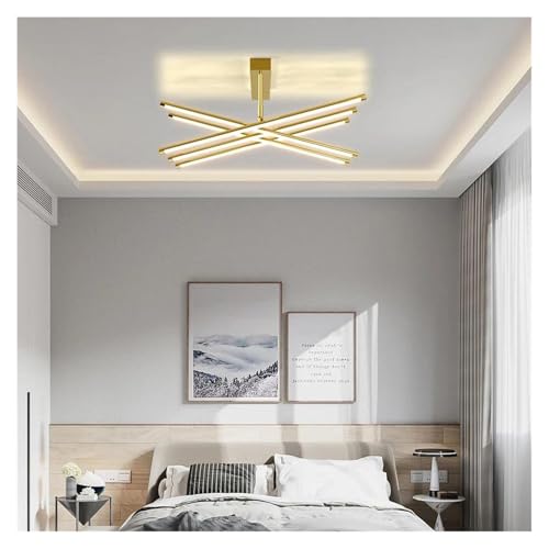 Plafonnier LED moderne blanc chaud suspension 5 sticks luminaire intérieur