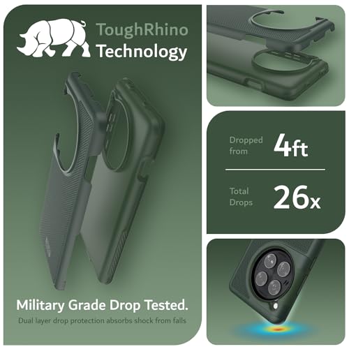Image of TUDIA [MergeGrip for OnePlus 12 5G Back Cover - Military Grade Drop Tested Dual Layer Shockproof Anti-Slip Heavy Duty Protective Case- Pine Green
