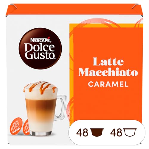 Nescafé Dolce Gusto Latte Macchiato Caramel - Café Gourmand - 96 Capsules (Pack de 6 boîtes x 16)