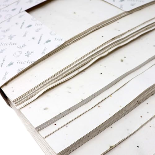 Artway Tree Free Paquete de papel con semillas de flores silvestres - 100 x A4 Hojas -180gsm - Semillas de flores silvestres Papel de Algodón para Arte y Manualidades