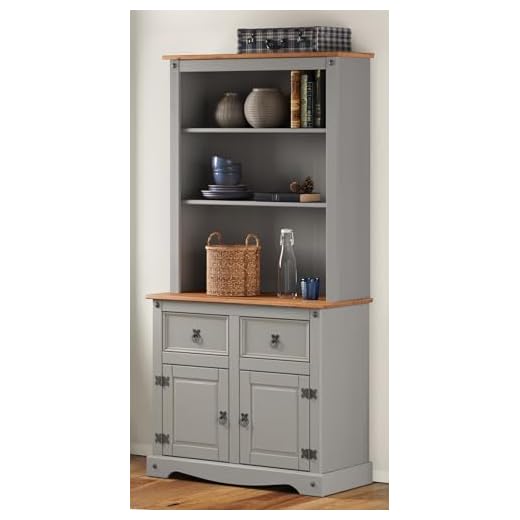 Corona Buffet Hutch Welsh Dresser Small Grey Wax
