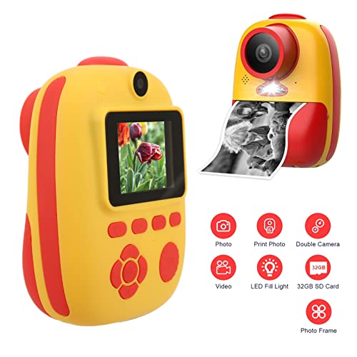 Câmera digital instantânea infantil, compacta não tóxica 1080P câmera infantil de impressão instantâ