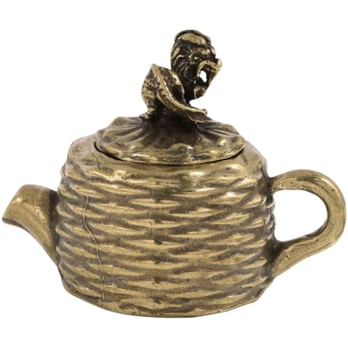 Scultura Di Teiera in Ottone, Decorazione Di Una Piccola Teiera, Ornamento Di Una Teiera in Miniatura, Artigianato in Ottone, Piccola Scultura Di Una Teiera, Piccolo Ornamento Scrivania in Ottone