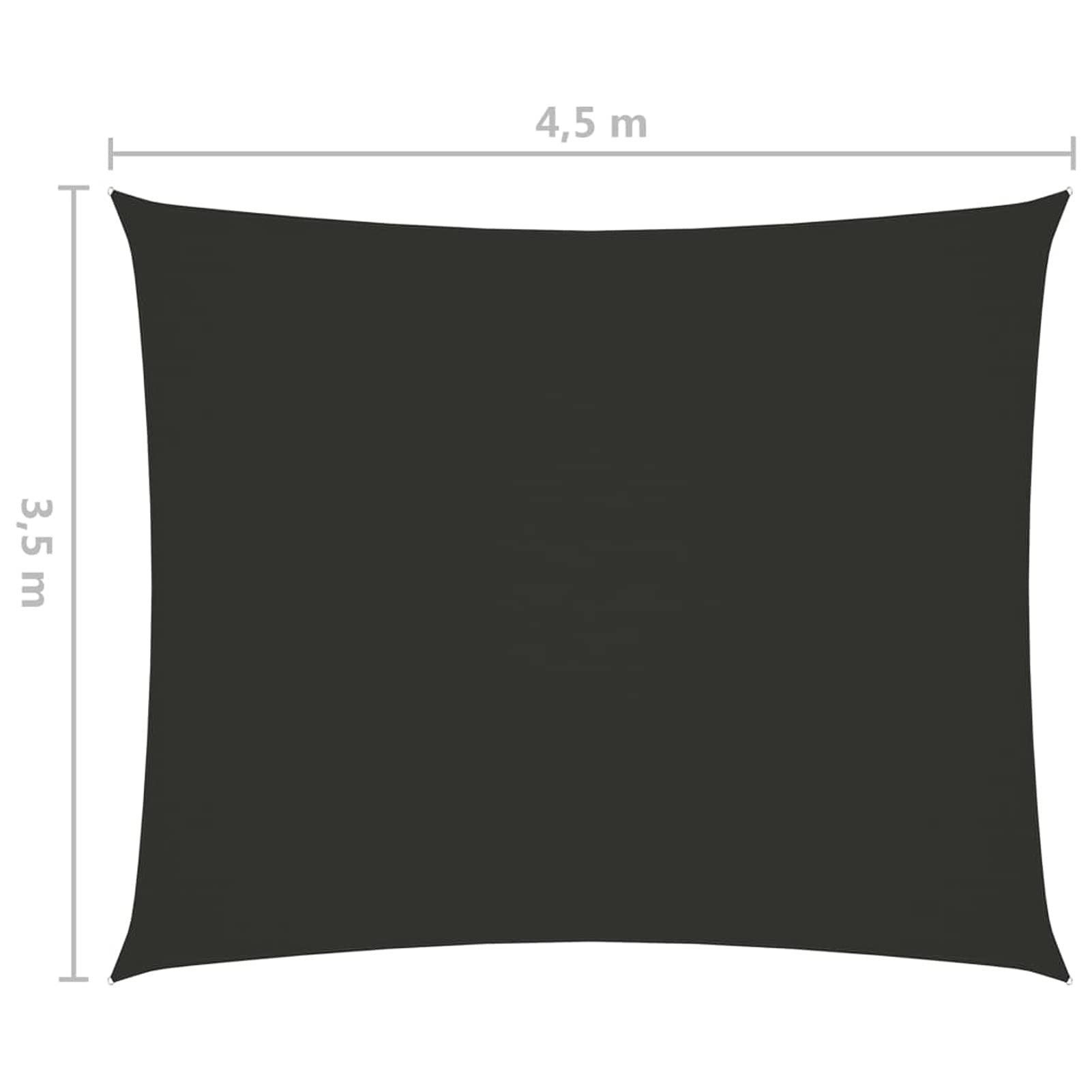 Parasole a Vela Oxford Rettangolare 3,5x4,5 m Antracite,Tenda a Vela Impermeabile Rettangolare Vela Ombreggiante Parasole Protezione Raggi UV per Esterno Giardino terrazza