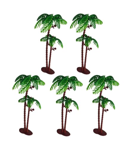 5PC Mini Artificial Palm Trees – Realistic Wide & Tall Palm Trees (4–6 Inches) – for School Projects, Dioramas, Crafts & Classroom Decor
