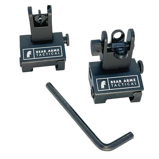 Flip Up Iron Sights | American Company | Spring Loaded | Low Profile | Rapid Transition Front & Rear Iron Sights | Back Up Sights | BUIS for Picatinny Rail and Weaver Rails