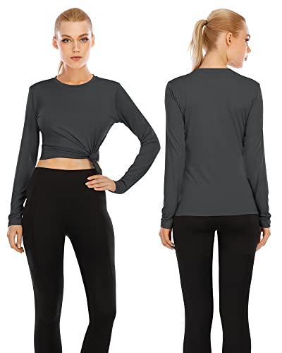 image for isnowood Womens Long Sleeve Rash Guard, UV UPF 50+ Sun Protection Shir