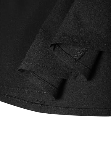 YOINS Women's Suspender Skirts Basic High Waist Versatile Flared Skater Skirt A-Black L - Thumbnail 6