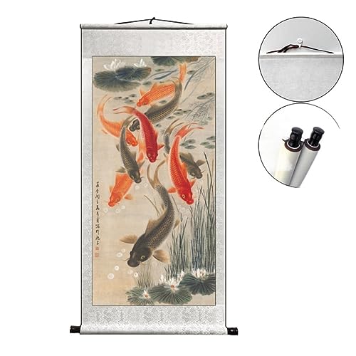 Pintura de pergamino chino de 120 cm para decorar paredes vacias de salon sin obras 2