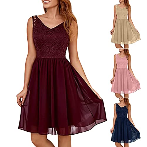 Robe demoiselle d'honneur longue dentelle sans manches jupe velours marron