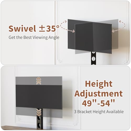 Image of JUSTOGO TV Stand with Mount and Power Outlet, TV Stand with Drawers Storage for Living Room Bedroom, LED Entertainment Center for 45 55 60 65 inch, Height Adjustable Media Console, Rustic Brown