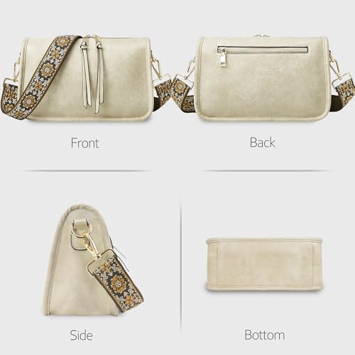 Image of Crossbody Bag for Women, Bohemian Vintage Purse with Wide Strap | Stylish Vegan Leather Design, Adjustable Shoulder Strap, Versatile for Daily Travel and Weekend, Ideal Gift Choice