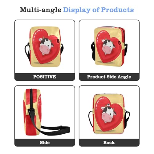 Funny Cartoon Heart Animal Cow small messenger bag for women Crossbody Bags For Women Women's Cross Body Purse Adjustable Strap for Outdoor Daily Outdoor Daily4