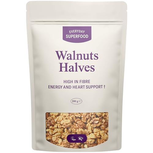 Image of Everyday Superfood Walnut Halves 200g Natural Premium Walnut Pieces, Certified Vegan & Kosher