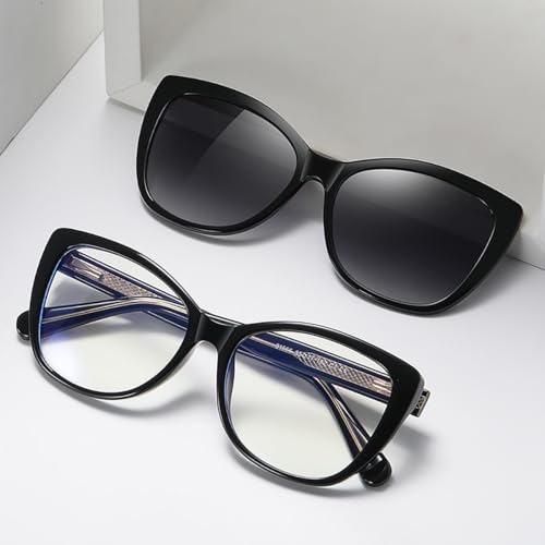 Cat Eye Sunglasses Women Fashion Clip On Polarized Sun Glasses Square Magnetic Outdoor Uv400 Tr903