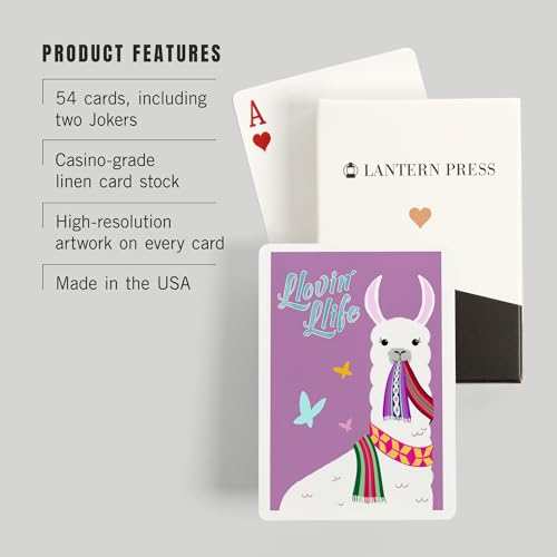 Baraja de póker Llovin' Llife Llama púrpura 52 cartas miniatura 3