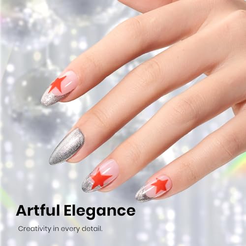 Image of Beetles Pearl Gel Nail Polish - 15ml Stay Shining Silver Moonlight Gel Polish White Sliver Sparkle Thread Effect Nail Art Uv Led Home Salon Long-Lasting Soak-Off Nail Gel Gift for Women