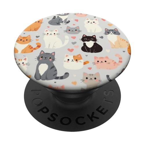 Cute White Cat PopSockets Adhesive PopGrip