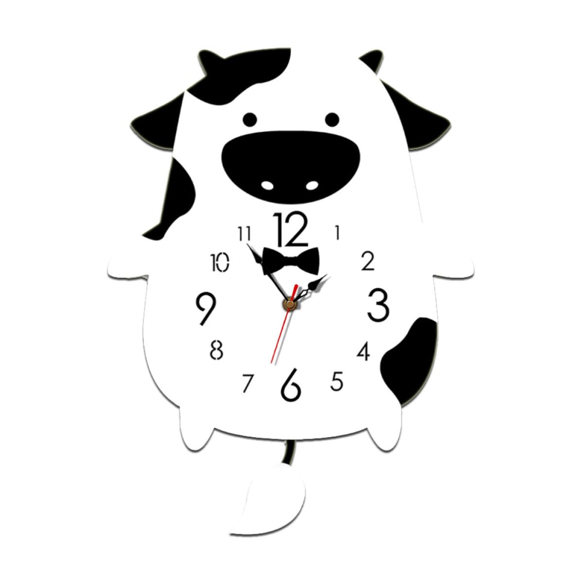 Horloge murale vache silencieuse HEALLILY : décoration acrylique 3D pour chambre fille et garçon