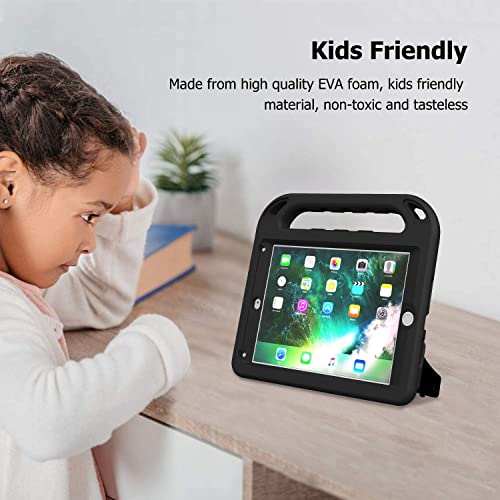 Ledniceker Kids Case For Ipad 9.7 2018/2017 & Ipad Air 2 - Built-In Screen Protector Shockproof Handle Friendly Foldable Stand Kids Case For Ipad 9.7 2017/2018 (Ipad 5&6) & Ipad Air 2 2014 - Black #TOP4