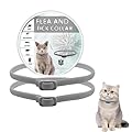 2PCS Flea Treatment Cat,Cat Flea Collars For Cat Flea Treatment,Adjustable Water Resistant Flea Collar For Cats wWith 8 Months Effective Protection
