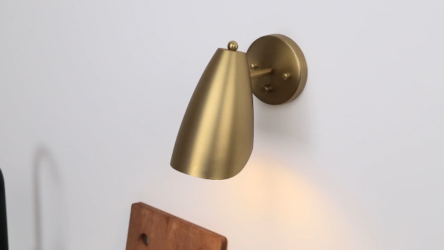 Image of Pathson Modern Wall Sconce with Dimmer Switch, Brass Metal Wall Lamp Lighting, Adjustable Light Angle, E26 Bulb Base Reading Lighting for Wall Painting Bedroom Hallway Living Room Dining Room