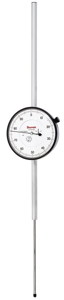 Starrett 656-5041J Dial Indicator, 5.000-Inch Measuring Range, .001-Inch Graduation, 0-100 Dial Reading, AGD Group 4, Jeweled Bearings, Lug-On-Center Back