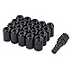 XRMXF 20 Stück Kegel 60° Schmal Sechskantschlüssel Stahl Lug Nuts M12 x 1,25 Radmuttern (Schwarz)
