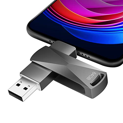 USB Stick 64 GB, Ansodo USB C Stick 64 GB 2 in 1 OTG Type C Dual Flash Drive Memory Stick für PC/Laptop/Tablet/Smart TV/Car and Type-C Android Phone Support OTG Cover