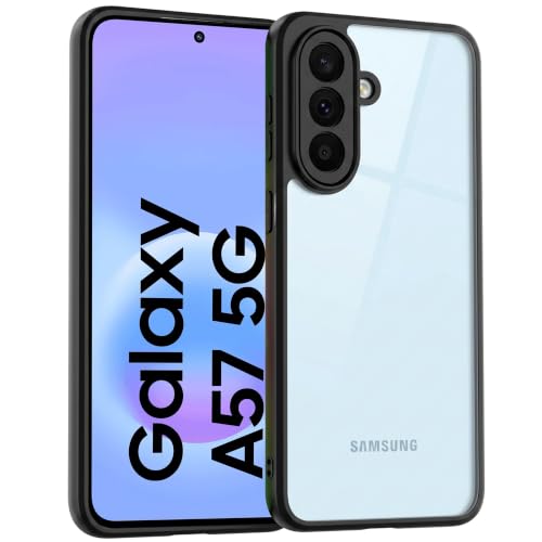 Image of VONZEE Clear Back Case Cover for Samsung Galaxy A57 5G | Shockproof Design | Hard Back Cover Case for Samsung Galaxy A57 5G (PC & TPU, Black)