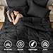 JOLLYVOGUE Queen Comforter Set, Ultra-Soft Bed in a Bag Queen Size 7 Pieces, Oeko-TEX Certified Bedding Set with Down Alternative Comforter, Sheets, Pillowcases & Shams, Black