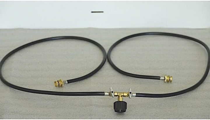 HitchFire Y Splitter Propane Hose, Propane Tank Adapter 5 Feet 2 Way CGA Propane Tank, Propane Adapter 1lb to 20lb, Forge 15 Gas Grill Regulator and Hose, Propane Line Dual Propane Tank Connection Kit