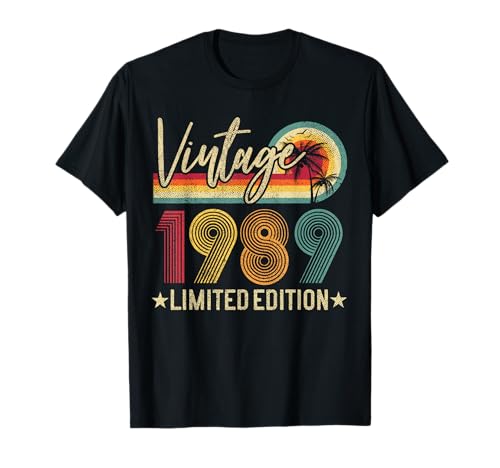 Vintage 1989 Retro 33° compleanno regalo edizione limitata retrò Maglietta