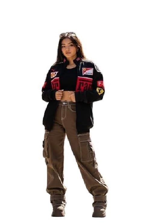 Women’s Printed Racing Jacket With Stylish Windproof Zip-Up For Casual Street Outfit, Bike Riding And Daily Look-picture-10