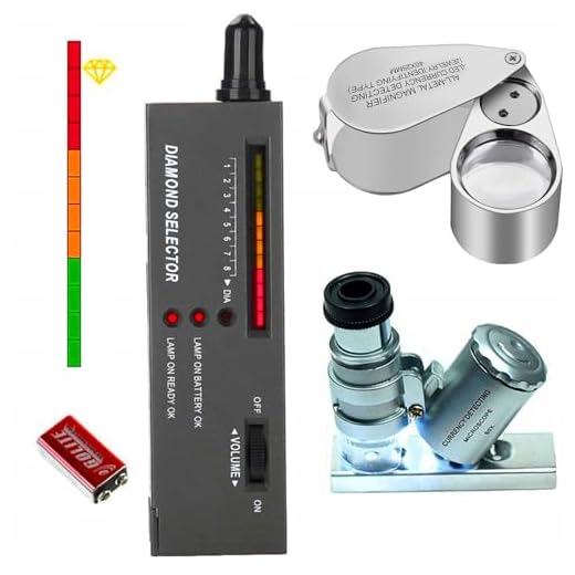 Diamond Tester Pen, Jewelry Diamond Tester with 60X Mini LED Magnifying&40X Full Metal Illuminated Jewelry Loop Magnifier, Thermal Conductivity Meter, Diamond Selector for Novice and Expert