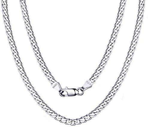 ChainsPro Mens Chains 925 Sterling Silver Chain Necklace for Men Women Necklace,Birthday Valentine's Day Gift for Boyfriend Dad Father Men,3/5mm Width,18-30 inch(with Gift Box)