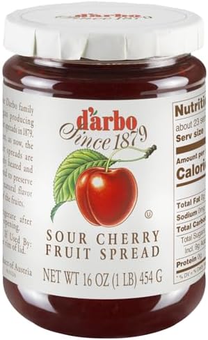 Darbo All Natural Fruit Spread Marasque, Sour Cherry, 16 Oz