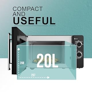 Belaco 800W Microwave Compact Size Microwave Oven with Manual Control, 10 Power Levels, 20L Capacity, Timer Function, Easy Clean Interior Ideal for Home or Office Use