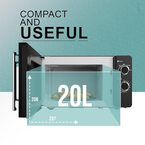 Belaco 800W Microwave Compact Size Microwave Oven with Manual Control, 10 Power Levels, 20L Capacity, Timer Function, Easy Clean Interior Ideal for Home or Office Use - Image 5