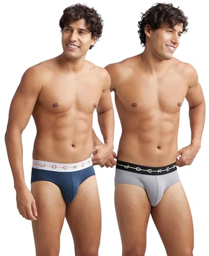 Image of Jockey NY15 Men's Super Combed Cotton Elastane Stretch Solid Brief with Ultrasoft Waistband (Pack of 2)